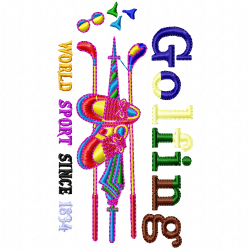 Golf Embroidery Design 12 Golf Embroidery Design 12